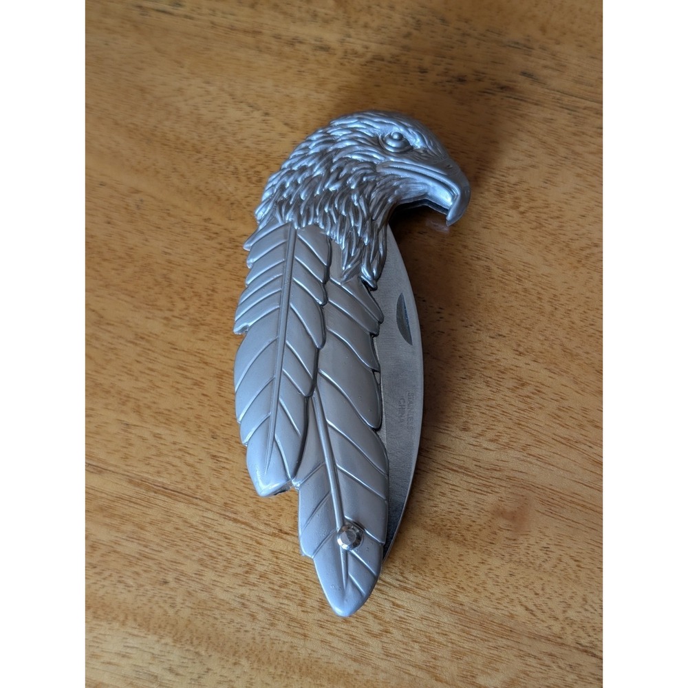 Silvertone American Eagle Design Knife/Letter Opener with Acid Etch Blade
